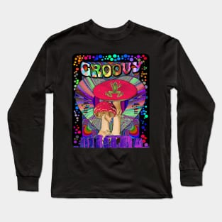 Psychedelic Groovy Magic Mushroom Frog Inner Dimension Trippy Hippy Colorful Tie Dye Version 2 Long Sleeve T-Shirt